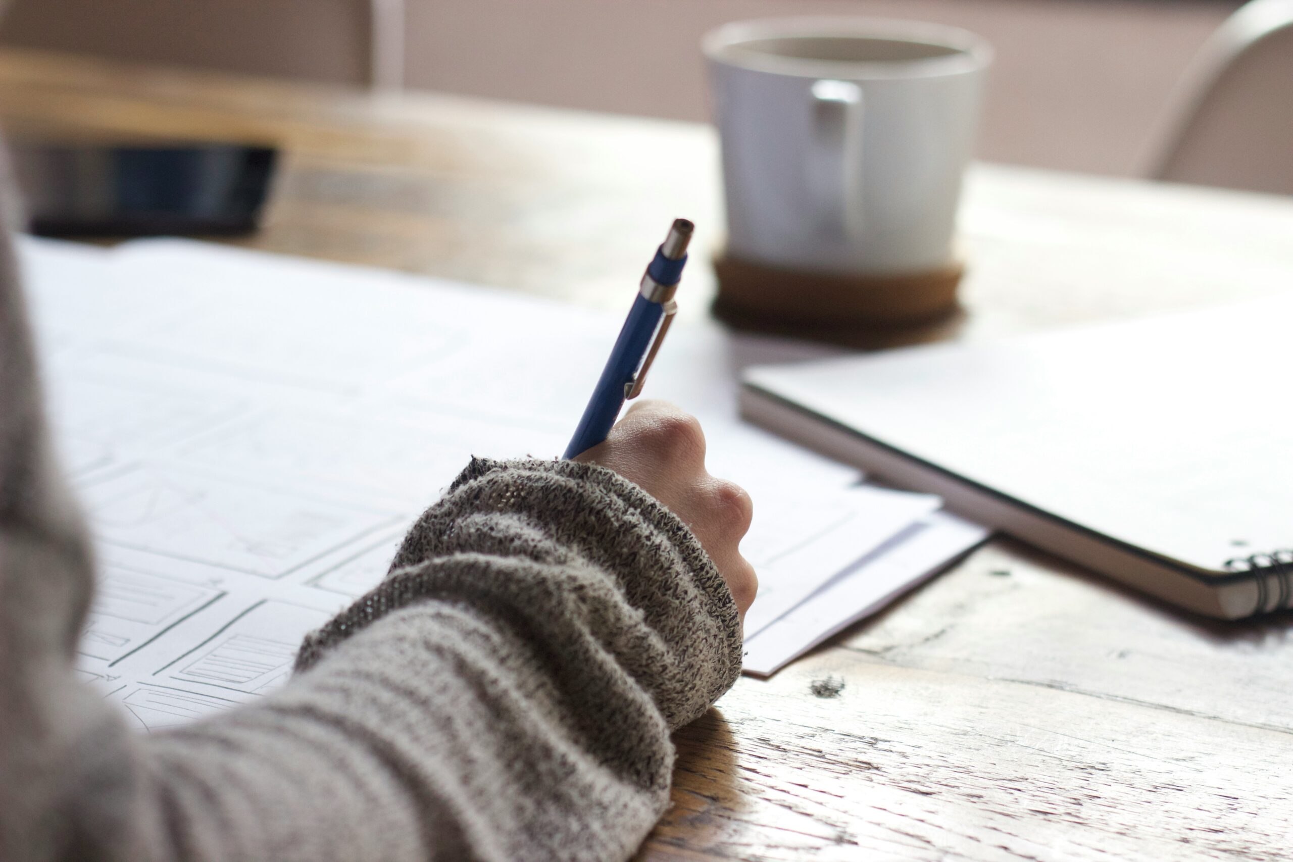 Researcher writing